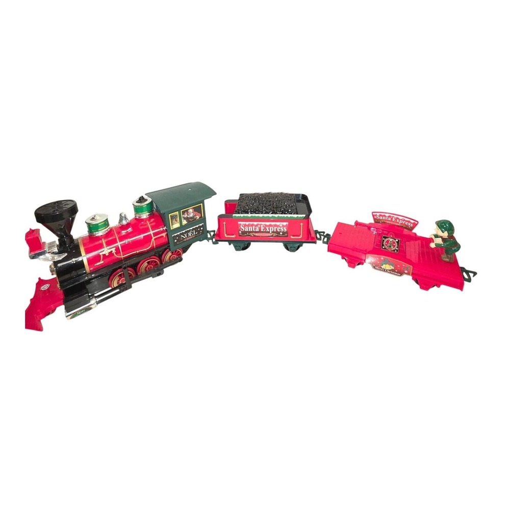 Santa Express Christmas Train Set‎ Red Green Noel Santa Elf Coal Car Holiday Toy